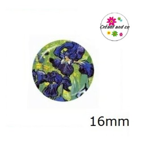X2 cabochons peinture van gogh 16mm