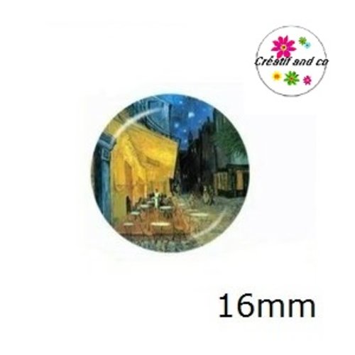 X2 cabochons peinture van gogh 16mm