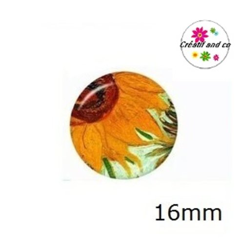 X2 cabochons peinture van gogh 16mm