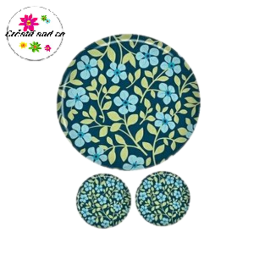 Lot cabochon fleuri 25mm et 2 cabochons 12mm