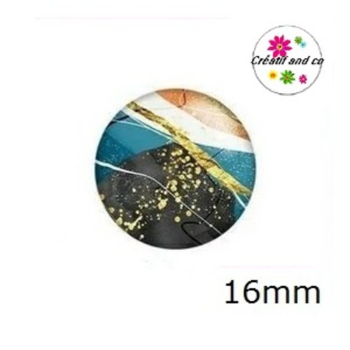 X2 cabochons abstrait 16mm