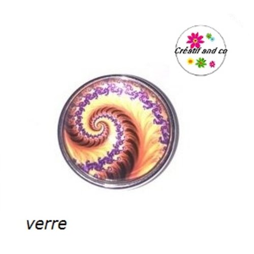 Bouton pression tourbillon de moutarde/mauve