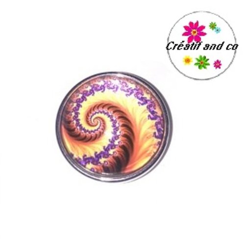 Bouton pression tourbillon de moutarde/mauve