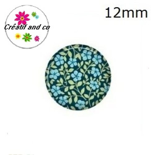 X2 cabochons fleuris 12mm