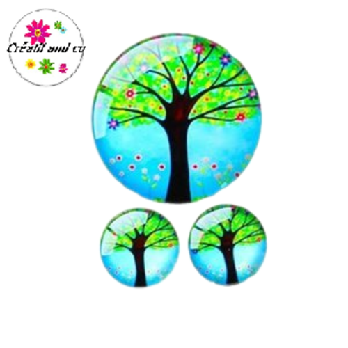 Lot cabochon arbre de vie  25mm et 2 cabochons 12mm