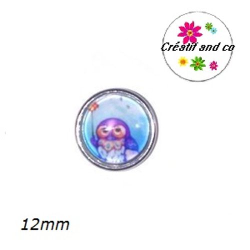 Bouton pression hibou 12mm