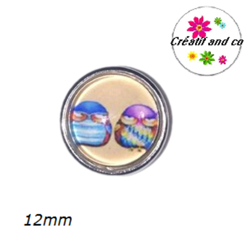 Bouton pression hibou 12mm