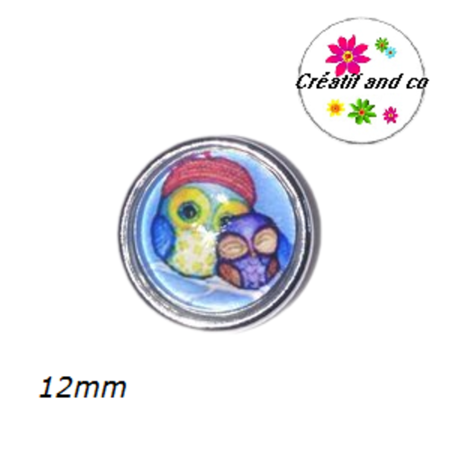 Bouton pression hibou 12mm