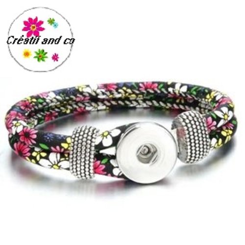 Bracelet fleuri pour bouton pression