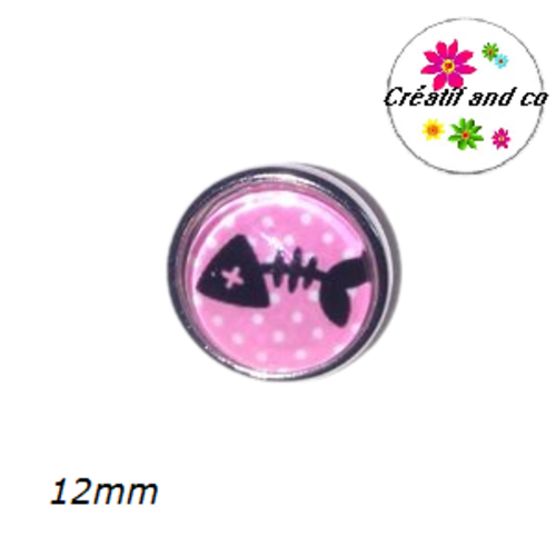 Bouton pression squelette poisson 12mm
