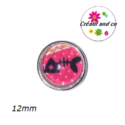 Bouton pression squelette poisson 12mm