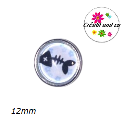 Bouton pression squelette poisson 12mm