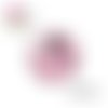 X2 cabochons pissenlit fond rose 14mm
