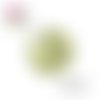 X2 cabochons pissenlit fond vert anis clair 14mm