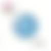 X2 cabochons pissenlit fond bleu 14mm