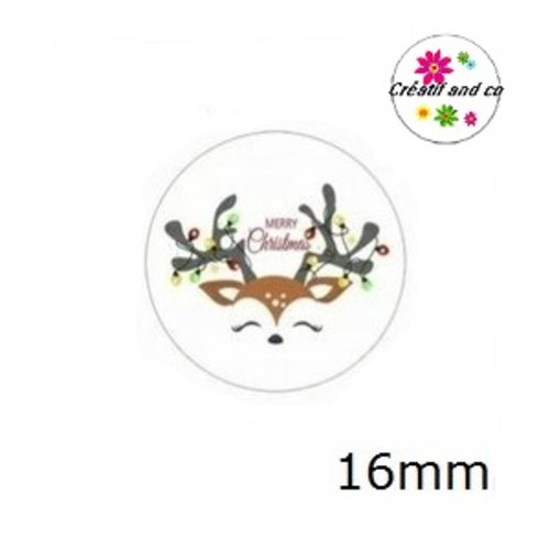 X2 cabochons cerf 16mm