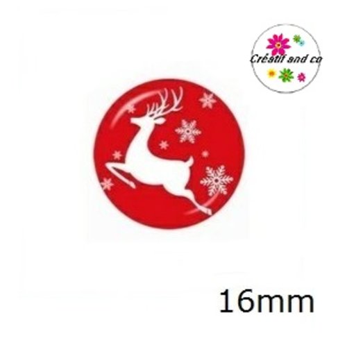 X2 cabochons cerf 16mm