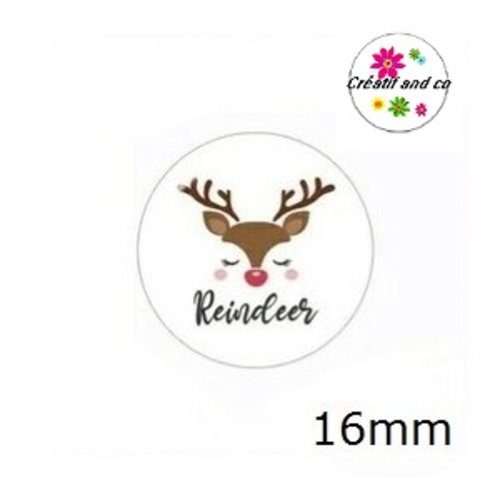 X2 cabochons cerf 16mm