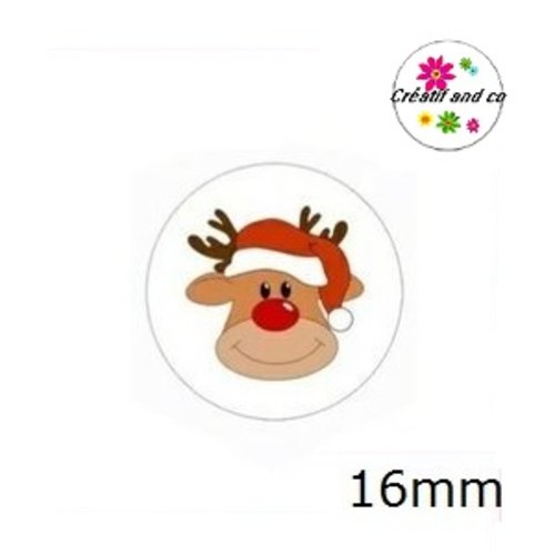 X2 cabochons cerf 16mm
