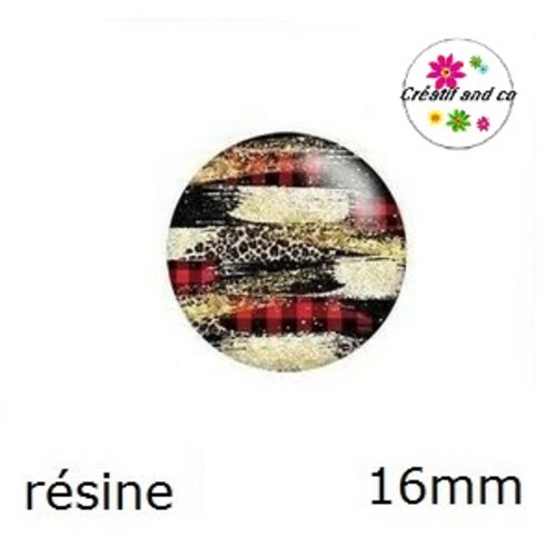 X2 cabochons coloré résine 16mm