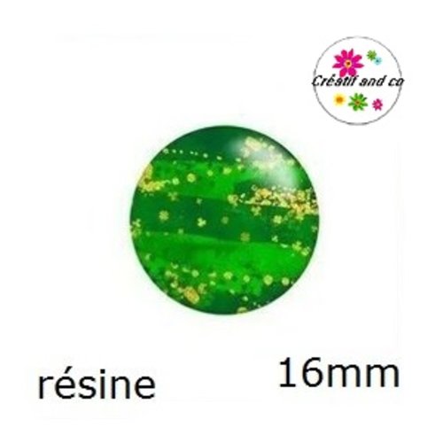 X2 cabochons coloré résine 16mm