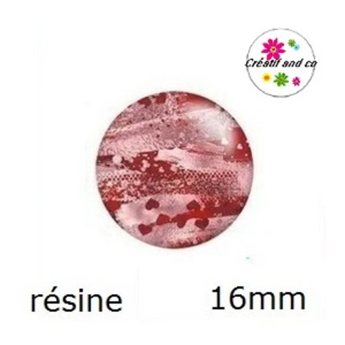 X2 cabochons coloré résine 16mm