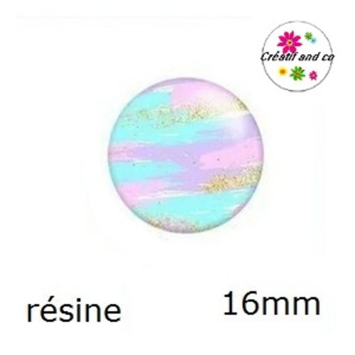 X2 cabochons coloré résine 16mm