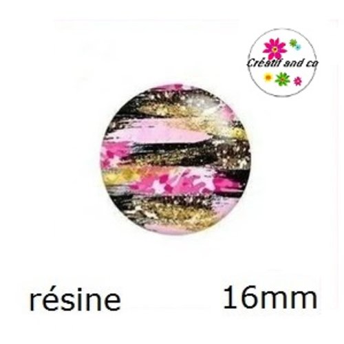 X2 cabochons coloré résine 16mm