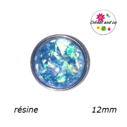 Bouton pression bleu résine
