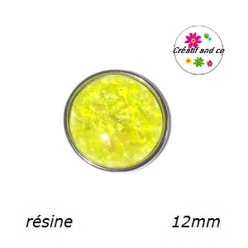 Bouton pression jaune résine