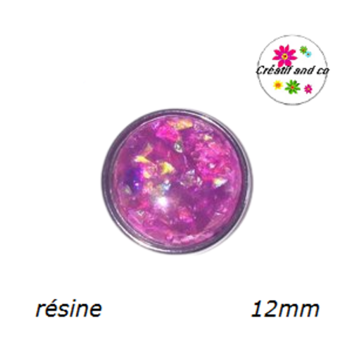 Bouton pression mauve résine
