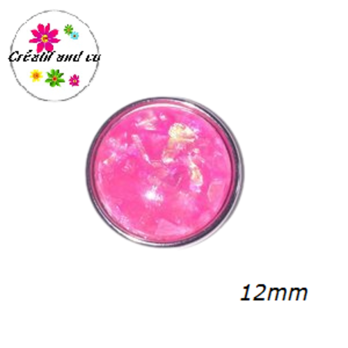 Bouton pression fuchsia résine