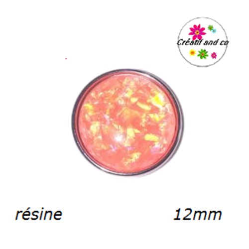 Bouton pression orange résine