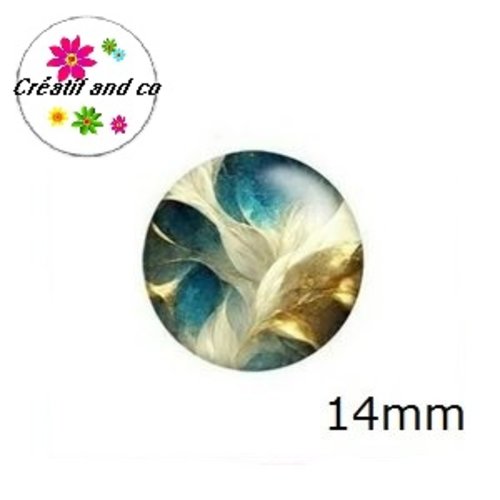X2 cabochons à motif 14mm