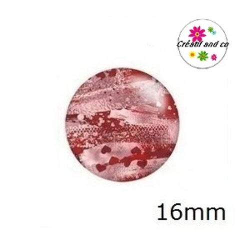 X2 cabochons à motif 16mm