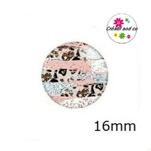 X2 cabochons à motif 16mm