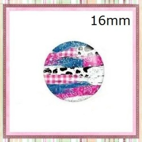 X2 cabochons à motif 16mm