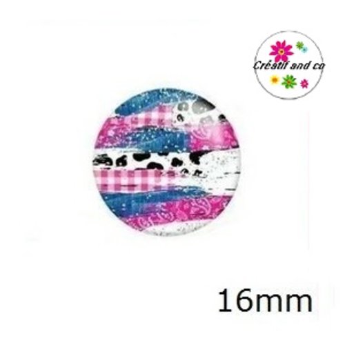 X2 cabochons à motif 16mm