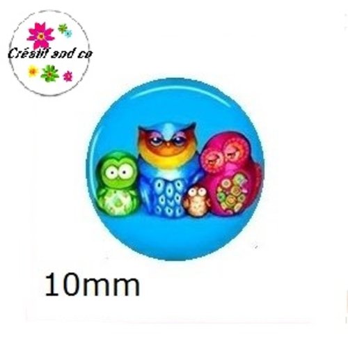 X2 cabochons hibou 10mm