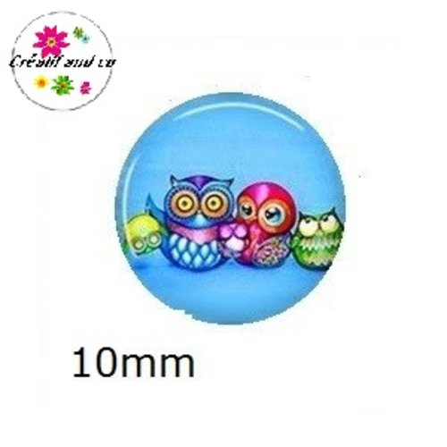 X2 cabochons hibou 10mm