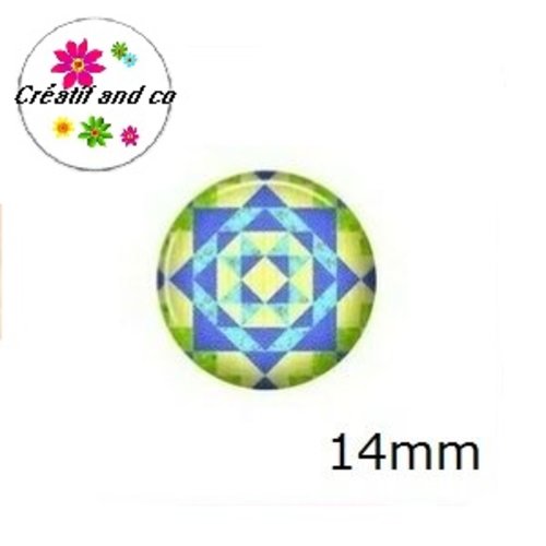 X2 cabochons à motif 14mm