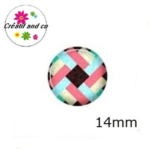 X2 cabochons à motif 14mm