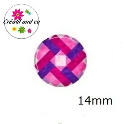X2 cabochons à motif 14mm