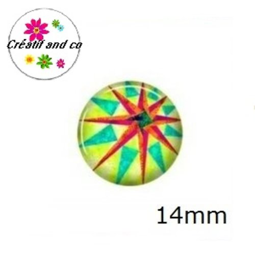 X2 cabochons à motif 14mm