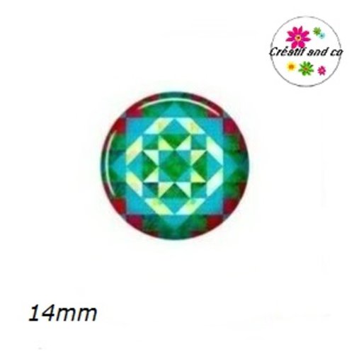 X2 cabochons à motif 14mm