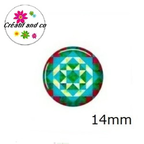 X2 cabochons à motif 14mm