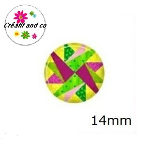 X2 cabochons à motif 14mm
