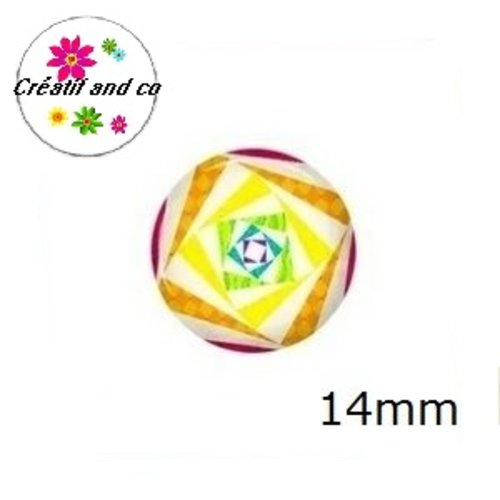 X2 cabochons à motif 14mm