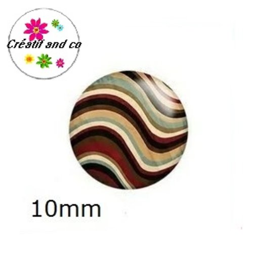 X2 cabochons à motif 10mm