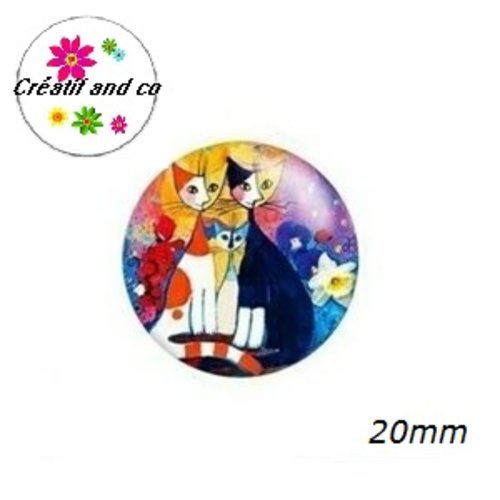 Cabochon trio de chat  20mm